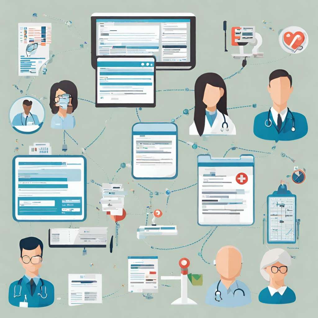 Healthcare Professionals Using Integrated EHR and Billing Software Healthcare professionals working with integrated EHR and medical billing software