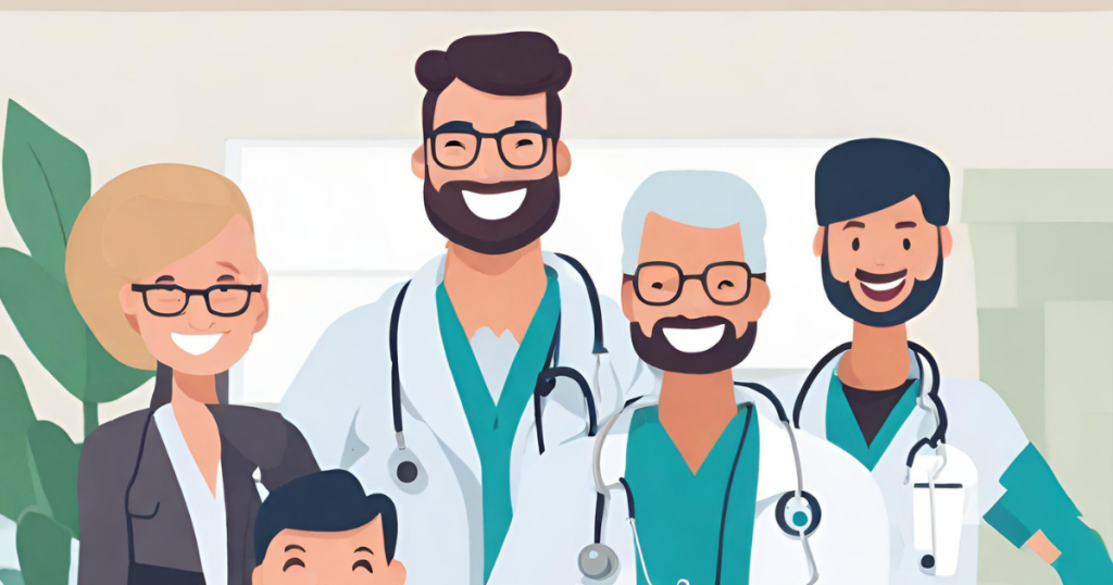 Improved Patient Satisfaction with Efficient Payments Photo of satisfied patients and smiling healthcare staff