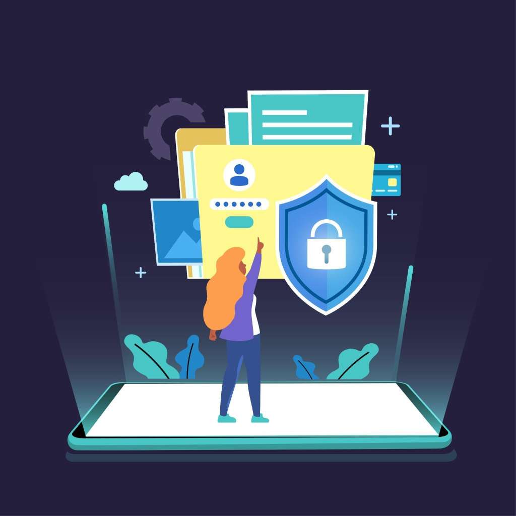 Illustration of a padlock symbolizing data privacy and security.