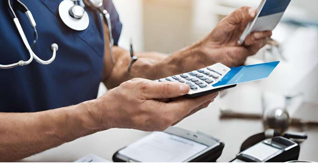 Patient making a payment using a medical billing mobile app Patient making a payment using a medical billing mobile app
