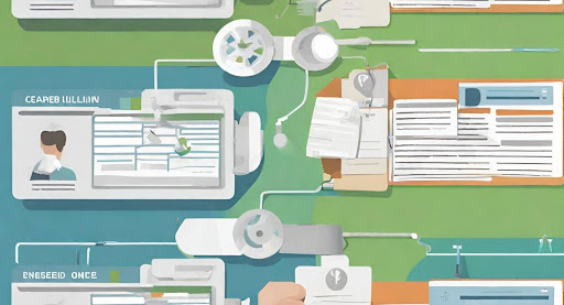 ("Efficiency Comparison: Paper vs. Electronic Medical Billing Processes.") ("Side-by-side comparison of a paper-based medical billing process and an electronic one, emphasizing the efficiency gains with electronic billing.")