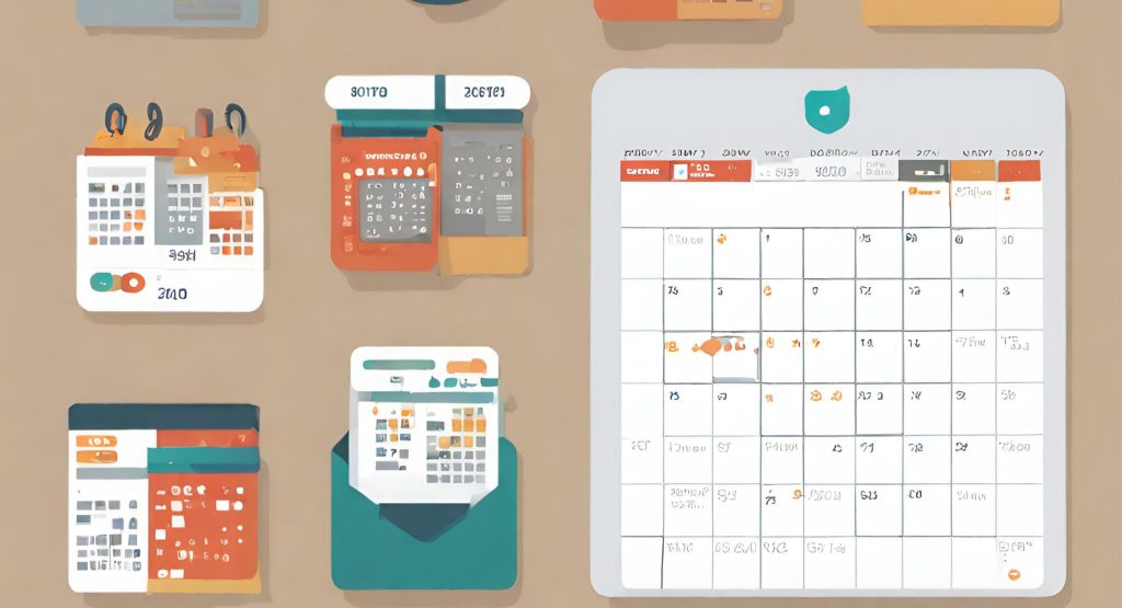 "Integration of a clock and calendar, emphasizing the timely nature of payment posting with specific hours, days, or weeks."