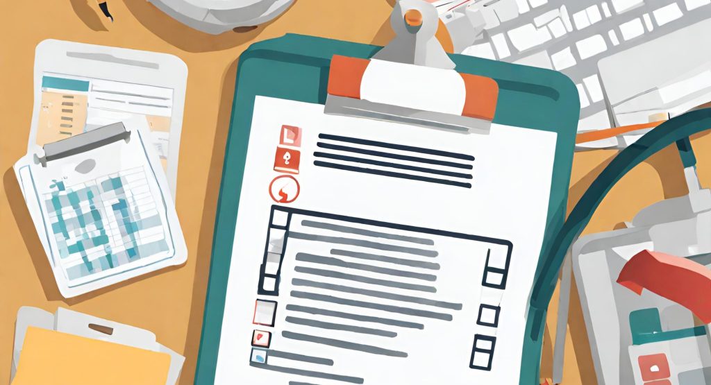  "Image featuring a checklist and clipboard, symbolizing systematic monitoring of billing and claims procedures."