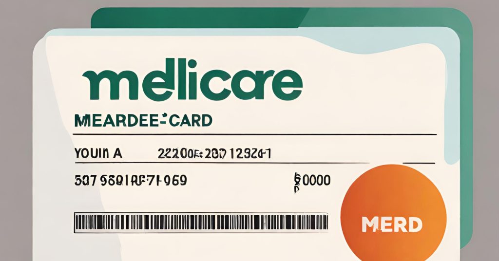 "Stylized illustration of a Medicare card, representing available options for seniors' health insurance."