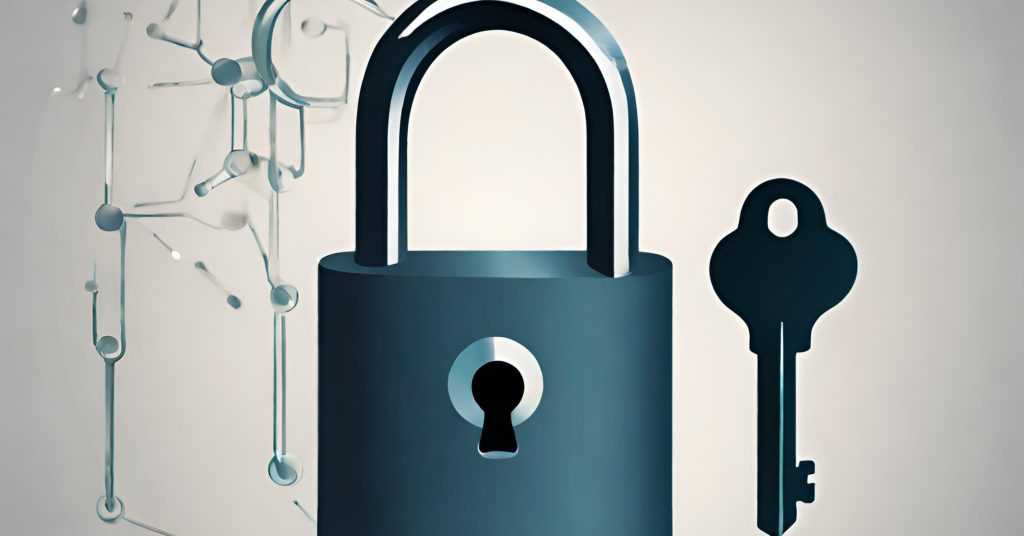 "Image of a lock and key symbolizing security measures in place to protect patient privacy and data."