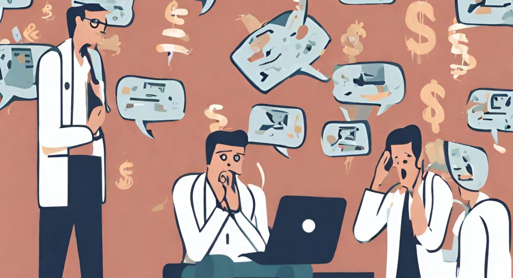 ("Image of confused or frustrated patients, depicting challenges in understanding the new payment system.")