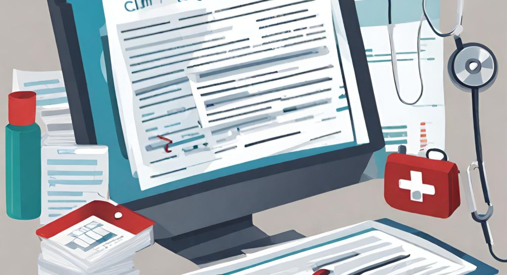 "Overview of the Medical Billing Process" "Illustration of the step-by-step medical billing process, from patient registration to claim submission and reimbursement."