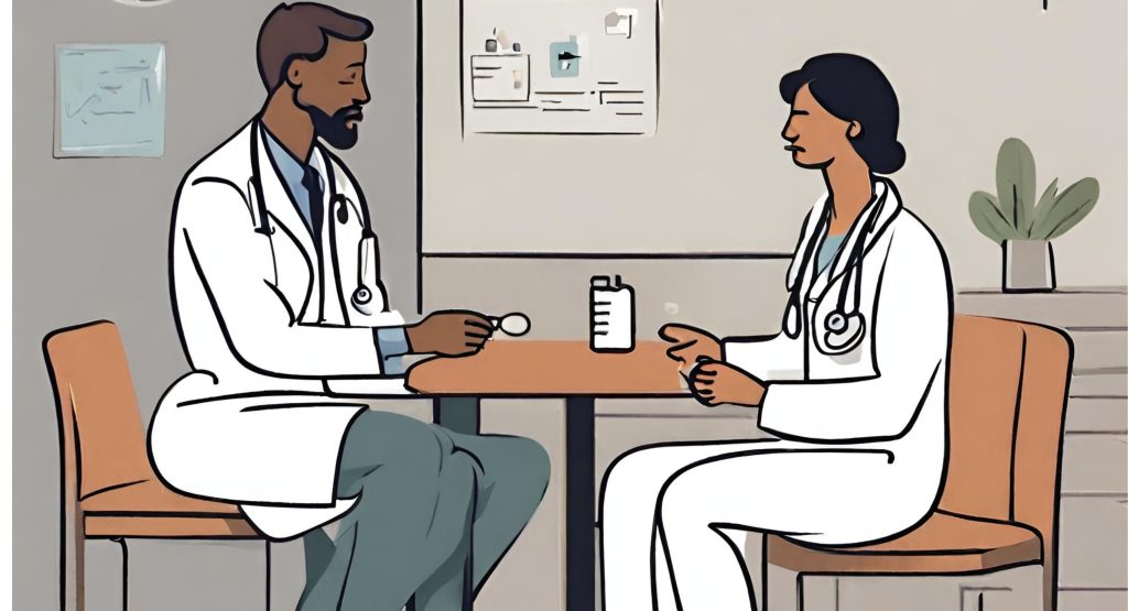 "Doctor and patient engaged in a meaningful conversation, symbolizing improved patient communication."