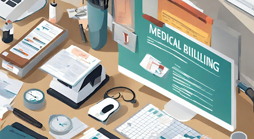 "Healthcare professional using an electronic billing system, symbolizing the transition to digital processes in healthcare payment reform."