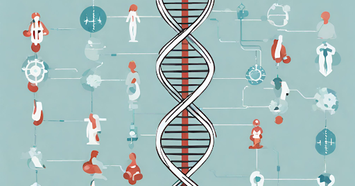 (Graphic representation of Precision Medicine, with a DNA helix symbolizing personalized healthcare tailored to individual patients.)