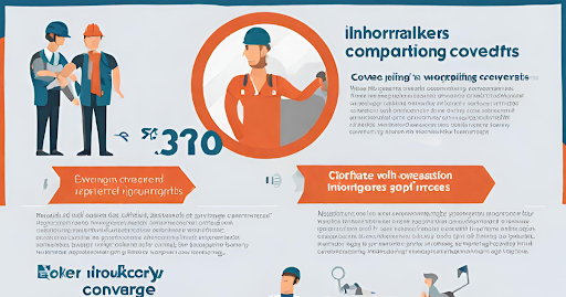 (Infographic explaining workers' compensation coverage, including medical benefits, reporting process, and types of injuries covered.)