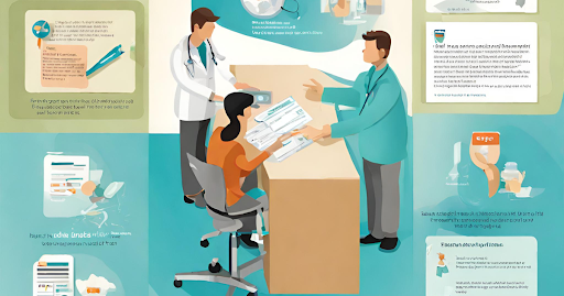 (Medical Billing Process Infographic) (Medical billing process infographic illustrating steps from patient treatment to reimbursement)