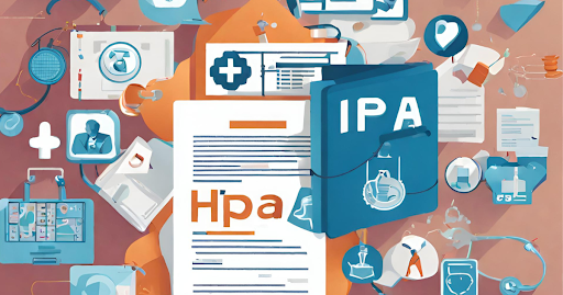 (Hover for insights on healthcare regulations and compliance in patient collections.) (Visual representation of legal documents like HIPAA and ACA surrounded by healthcare and legal icons.)