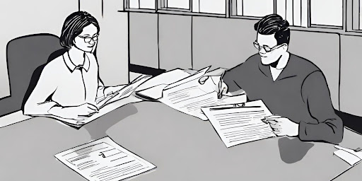 ("Individual or couple carefully reviewing Long-Term Care Insurance policy documents.")