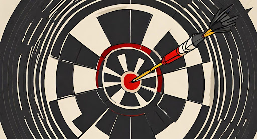 ("Bulls-eye target symbolizing enhanced accuracy and compliance with compliance symbols in the center.")