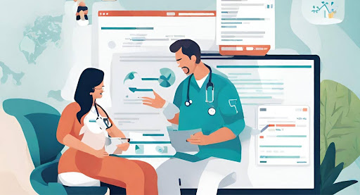 ("Future Trends: Seamless Telehealth Integration in Medical Billing") ("Visual of telehealth integration in medical billing, showing virtual consultations between healthcare providers and patients.")