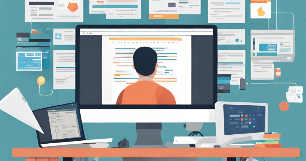 (Get a glimpse into the typical workspace of a medical coder, featuring essential tools and equipment for efficient coding.) (Workspace of a medical coder, featuring a computer, coding manuals, and specialized tools. Represents the typical environment for coding professionals)