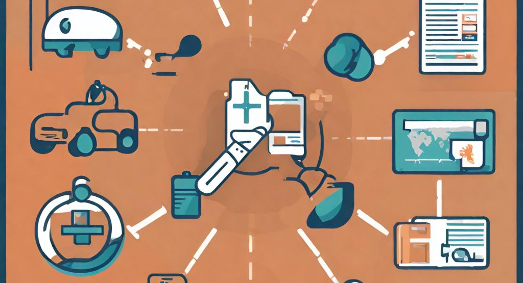 ("Key Features - Coverage Icons for International Health Insurance") ("Visual representation of coverage icons for international health insurance, including medical care, emergency assistance, and wellness programs.")