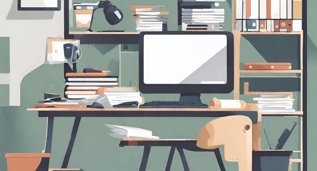 ("Image of a clean and organized desk, symbolizing reduced administrative burden through efficient systems.")