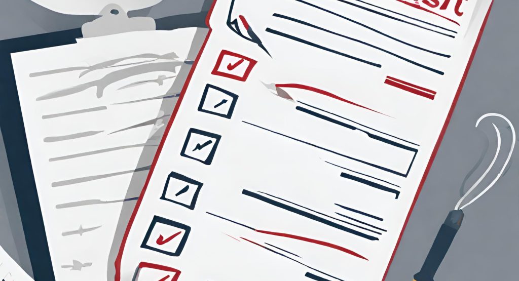 ("Image of a completed checklist, symbolizing adherence to compliance standards and accuracy in documentation.")
