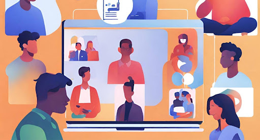 ("Visual of an online mental health counseling session, highlighting accessibility through digital platforms.")