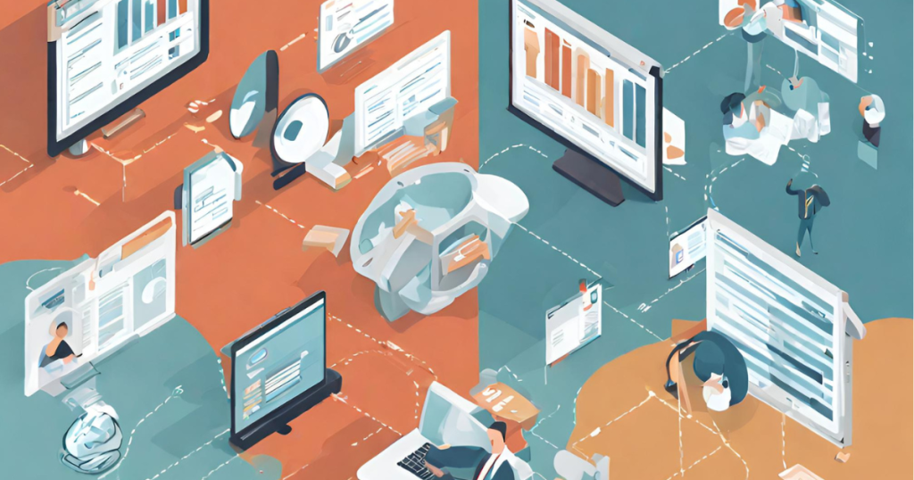 Visual representation of compliance management software integration process.