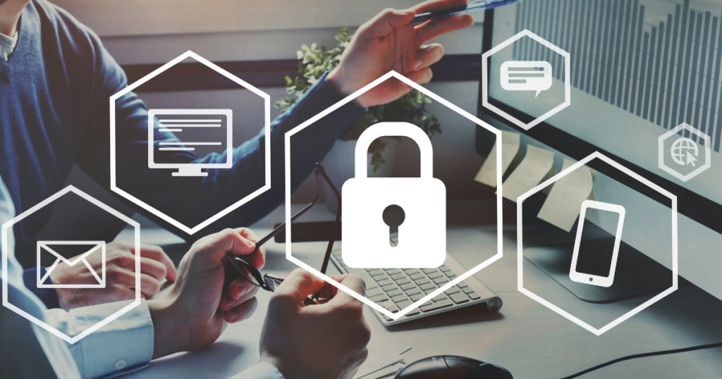 "Diagram illustrating data security measures Diagram illustrating data security measures: Encryption, access controls, cybersecurity