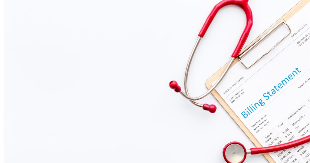  "Sample hospital billing statement showing charges for inpatient services."