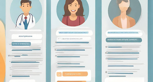 ("Image of patients filling out feedback surveys or providing testimonials about their experience, highlighting the value of patient feedback.")