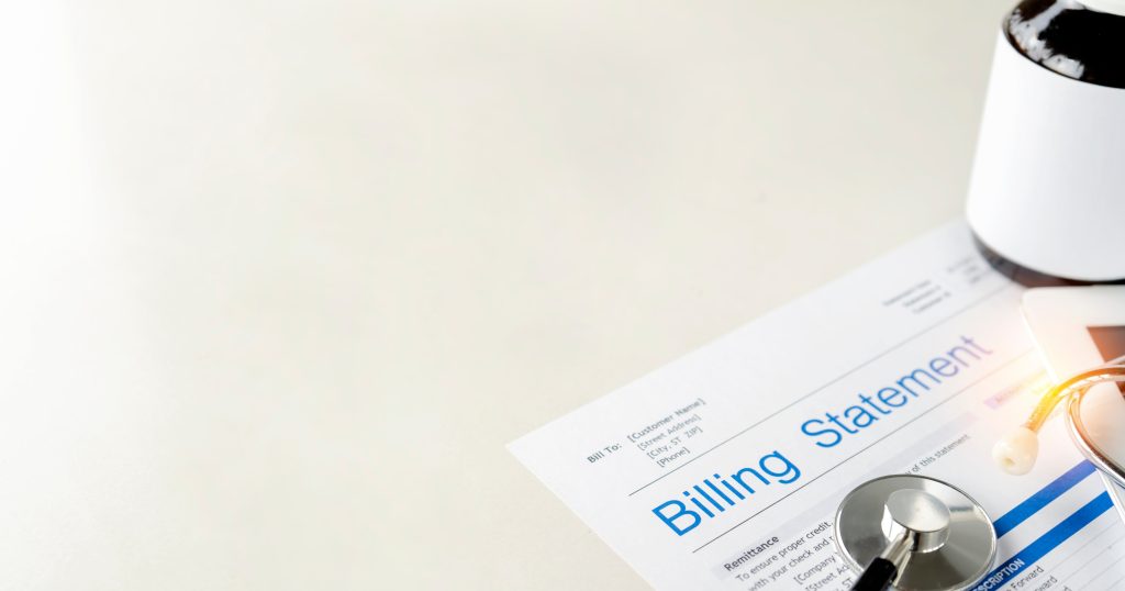 An example medical bill showing patient's financial responsibilities