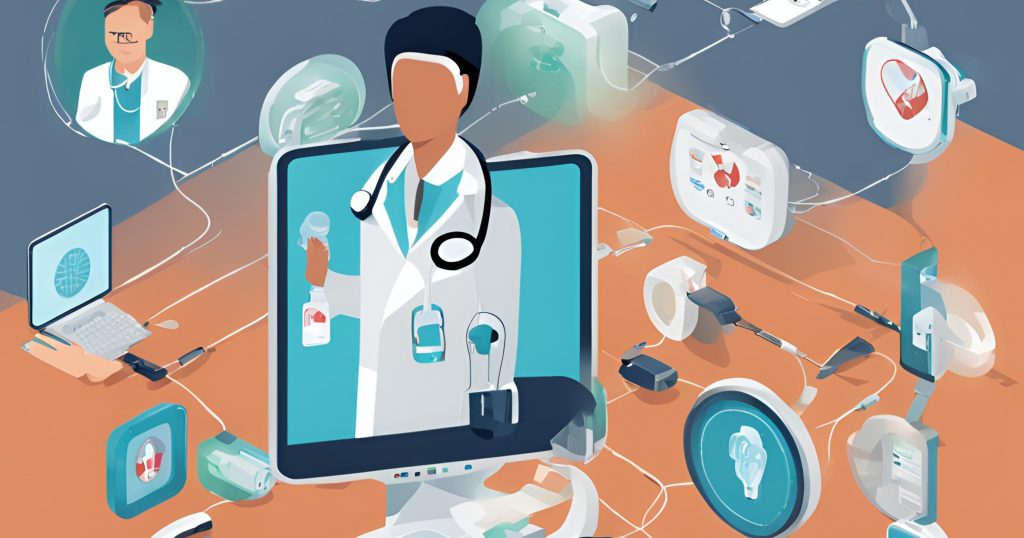 "A person wearing a wearable health monitoring device, showcasing the integration of technology in healthcare to adapt to changes."