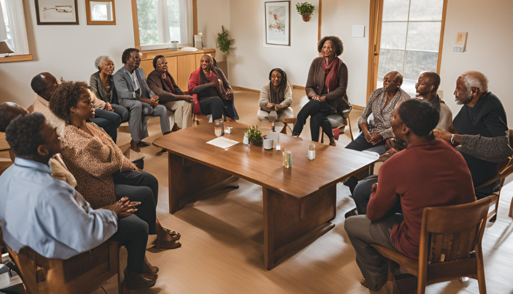 "Addressing the Roots of Medical Debt: Community Solutions and Policy Discussions for Financial Relief" Community meeting focused on addressing the roots of medical debt, featuring diverse individuals discussing healthcare policies and sharing solution